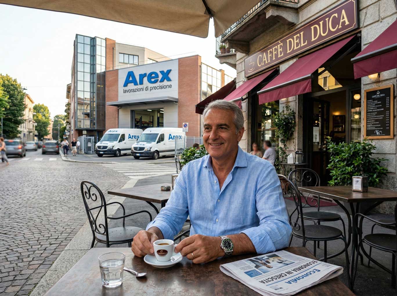 Imprenditore rilasssat al bar