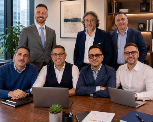 Foto di gruppo soluzioni imprenditoriali team